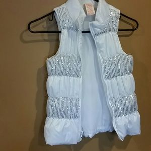 White Glitter vest ....like new